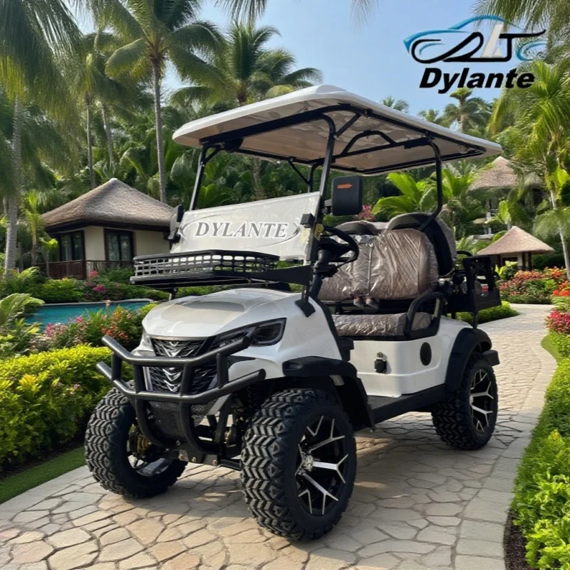 2026 New Golf Cart 48V/72V Battery Club Sightseeing Car Foldable Rear Seat + Built-in Storage Box Hunting Car Electric