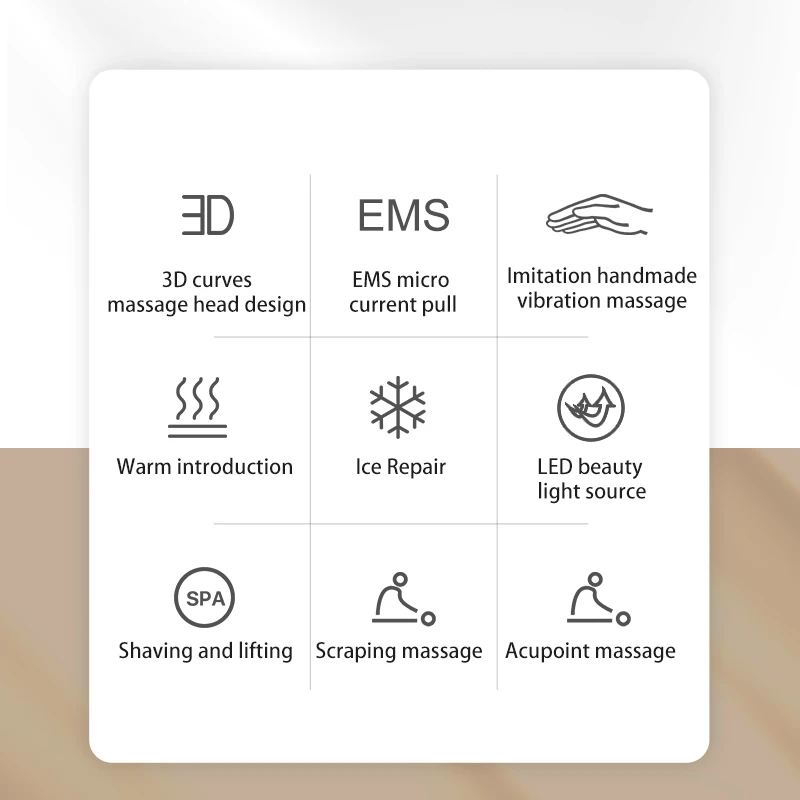 Quente e frio gua sha massagem dispositivo de beleza levantamento facial pele aperto vibratório raspador ferramenta para rosto pescoço cuidados