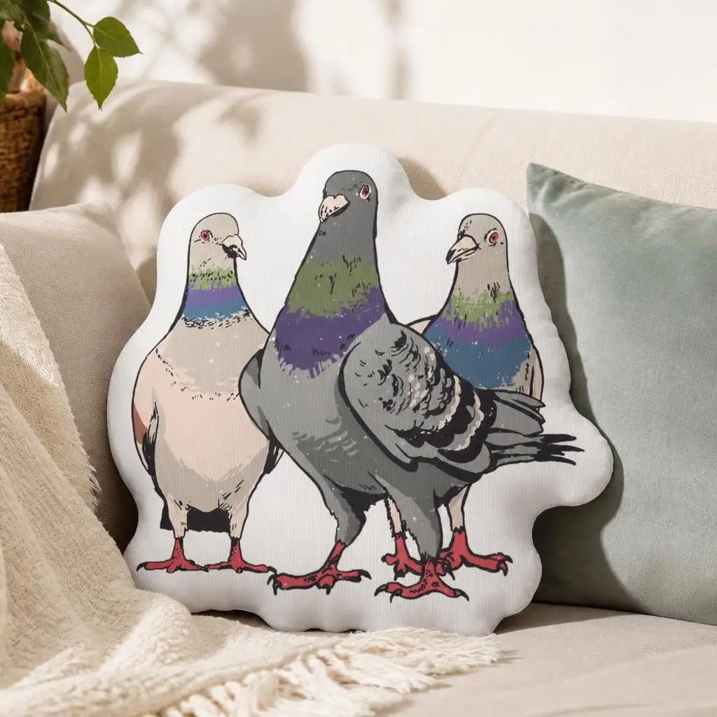 Pigeons pigeon breeding Funny Pillow Cushion Irregular Stuffed Throw Pillow Home Decor Gift Sofa Bed