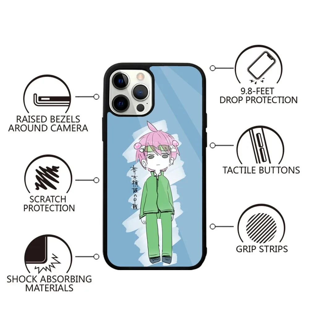 D-Disastrous Life of Saiki Kusuo Phone Case For iPhone 15,14,13,12,11,Plus,Pro,Max Mini Magsafe Magnetic Wireless Charging