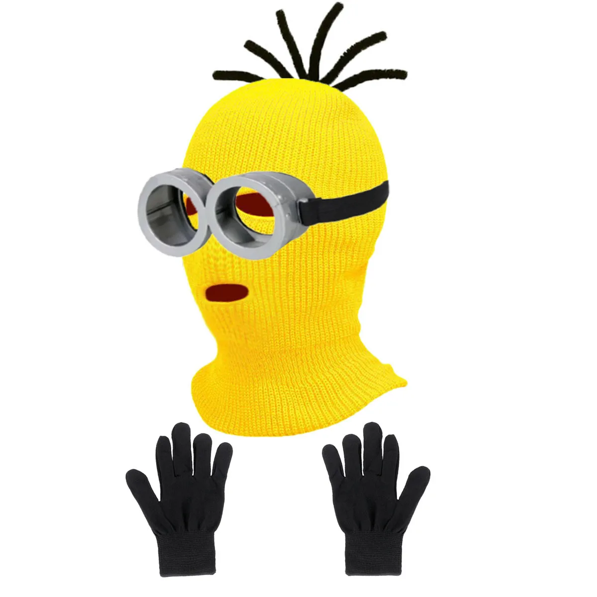 Halloween Cosplay Costumes Small Yellow Hat Knitted Hat Gloves Cos Suit Props Party Show Parent-child Gift Novelty Glasses image 4