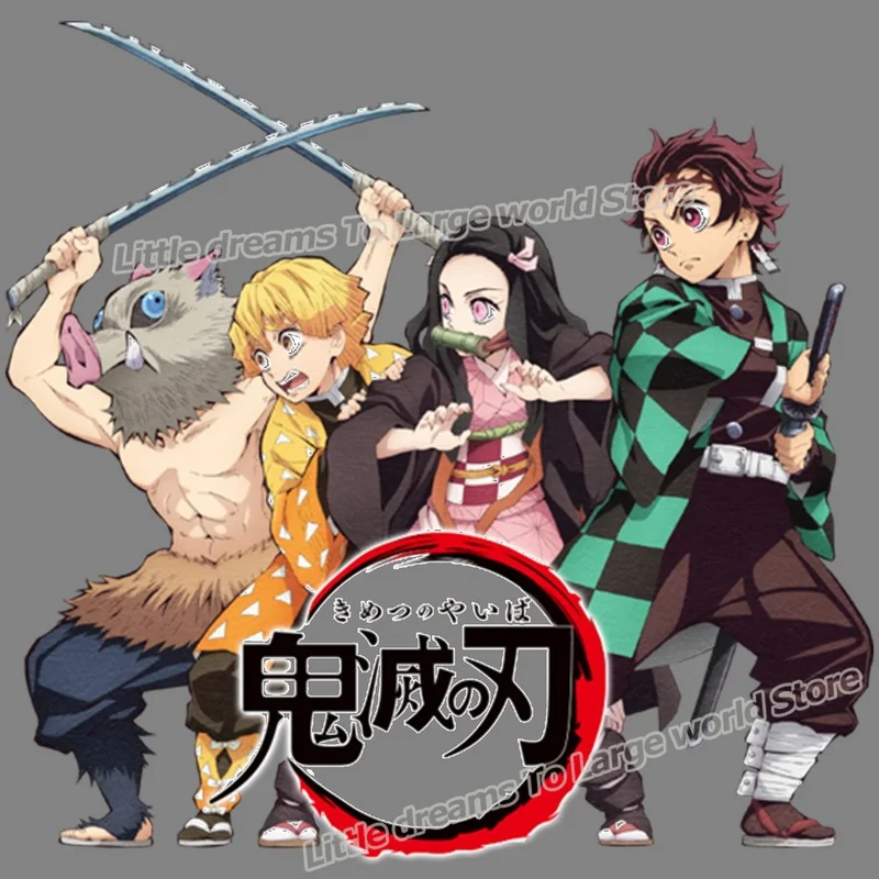 Anime Demon Slayer Iron On Patches For Clothing A-level Washable Thermal Transfers Sticker On Clothes Hoodie Jeans Applique