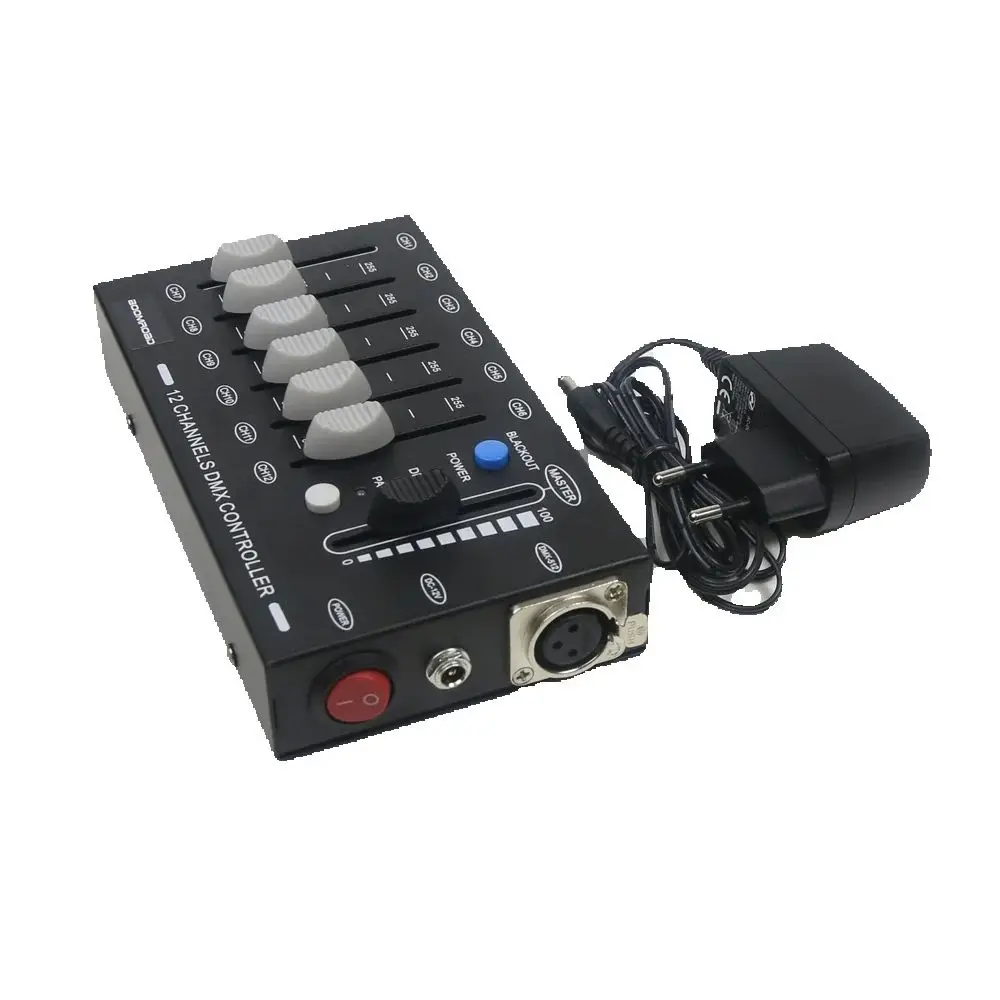LED Mini Par Light Console para mover cabeças, controlador DMX, luz efeito discoteca, 12CH