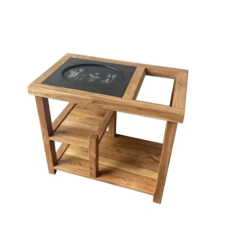 

Old elm tea table, all solid wood, large tea cabinet, light luxury corner table, simple coffee table tea ceremony