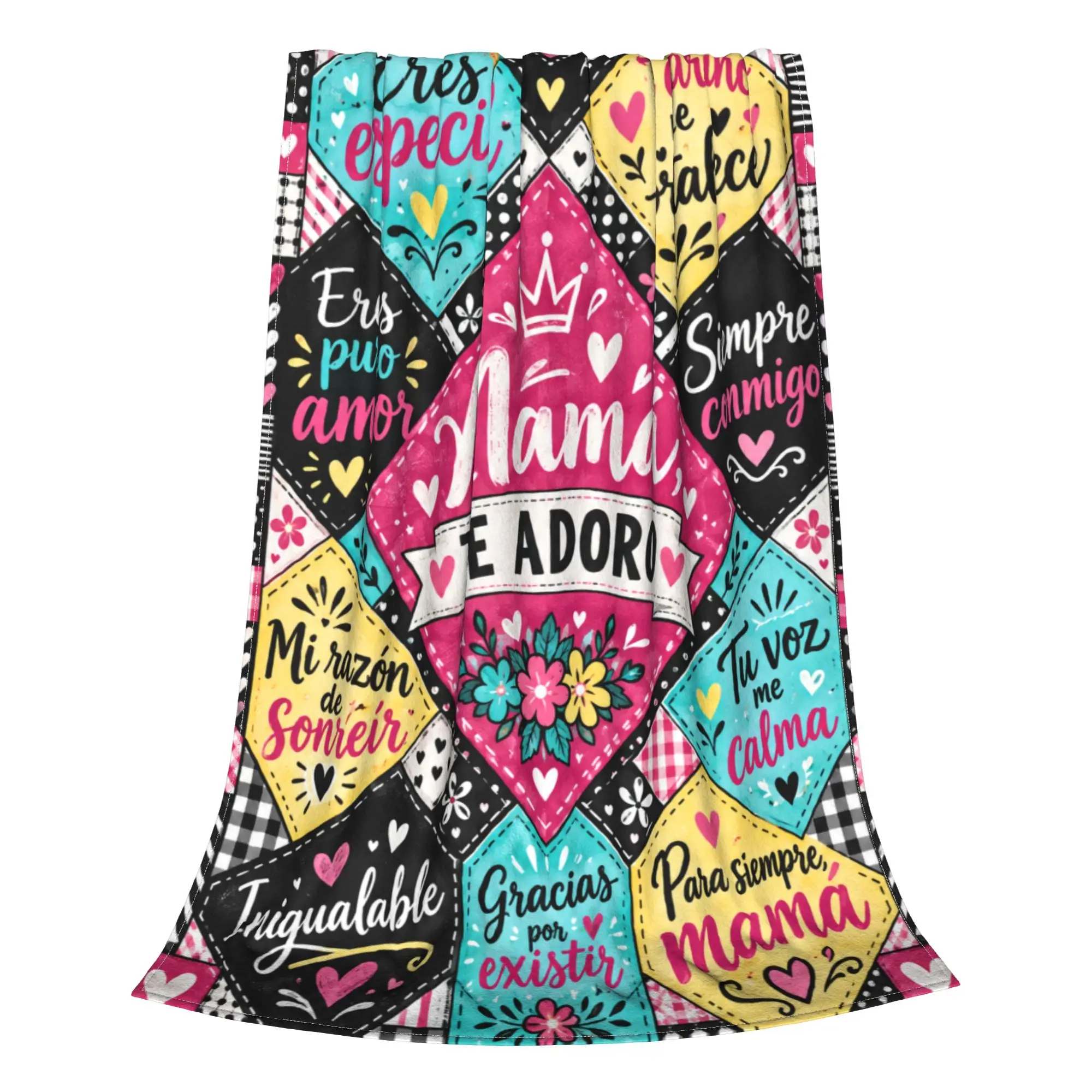 1PC Colorful quilt with diverse Best Dog Mom Ever Thanksgiving Gifts Winter Blankets for Adults Bedding Home Interior Sofa Knee