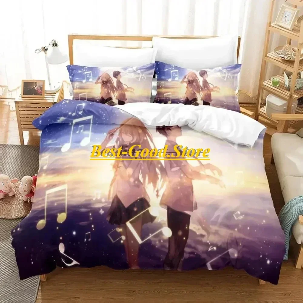 2023 Your Lie In April Bedding Set Duvet Cover Sheet Printed Bed Set Pillowcase Bed Full Queen King Size Comforter Bedroom