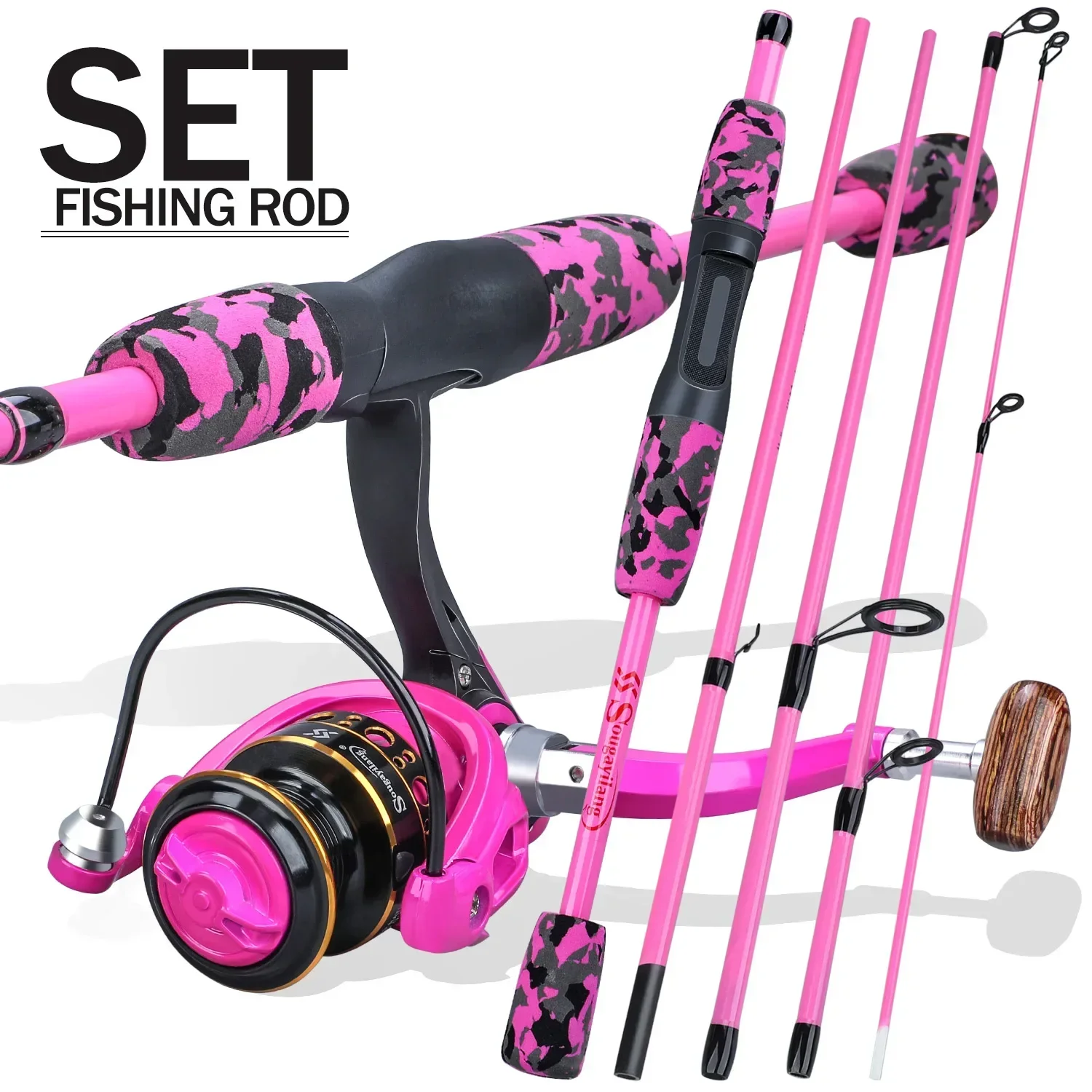 

Portable Red/Yellow 170cm Fishing Set with 5 Sections, Lightweight YW/OE1000-3000 Spinning Reel - Ideal Travel Fishing Combo