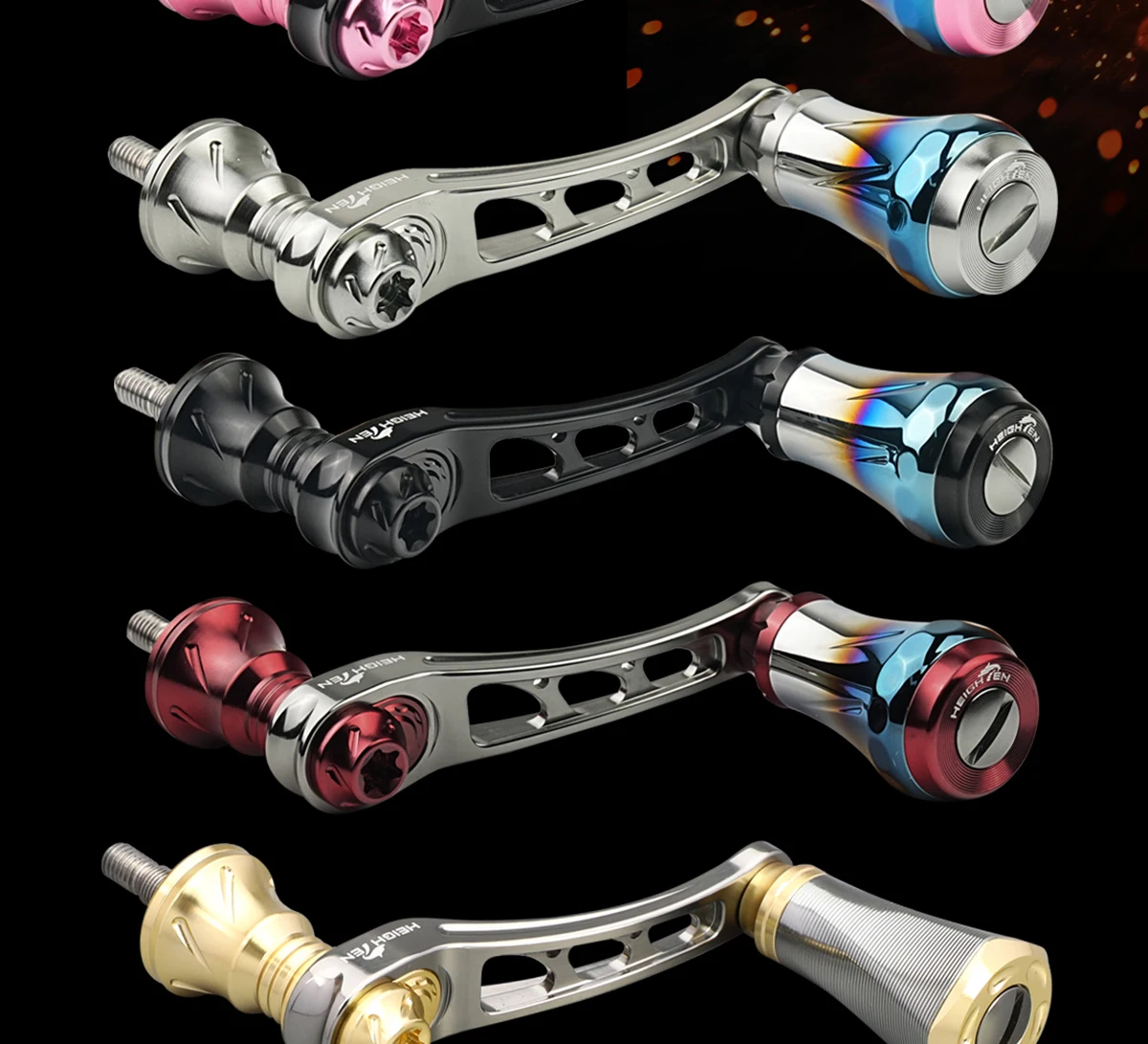 HEIGHTEN Spinnrolle mit Einzelgriff und Einstellbarem Spindelabstand von 40mm bis 50mm und 20mm Carbon-Knöpfen für Luya-Angeln – Detail 21