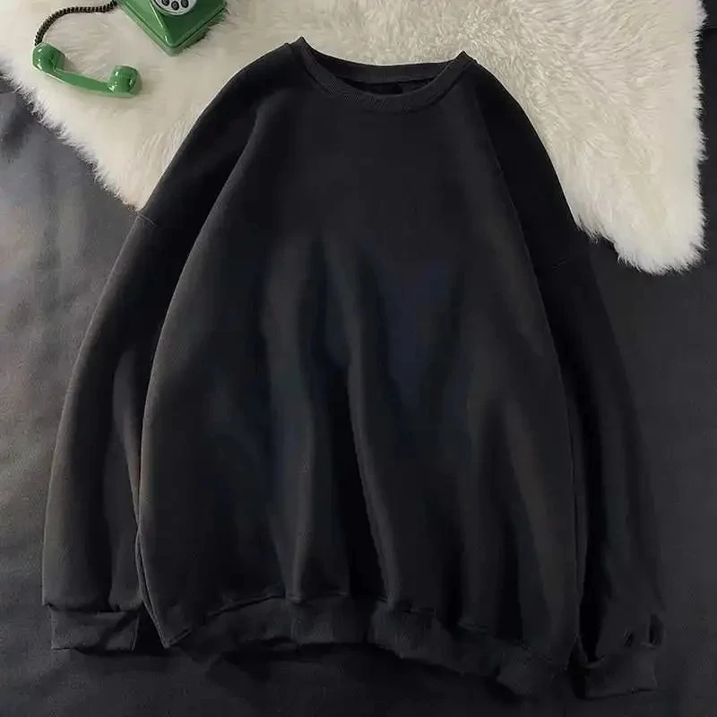 2025, lockere, einfarbige Rundhals-Sportbekleidung für Männer und Frauen, lässig, Frühling und Herbst, Modemarke, Paar, Gothic