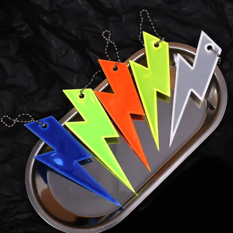 Reflective Lightning Keychain Waterproof High Reflective Brightness Key Chain Portable Keyring High Bright Lightning Pendant