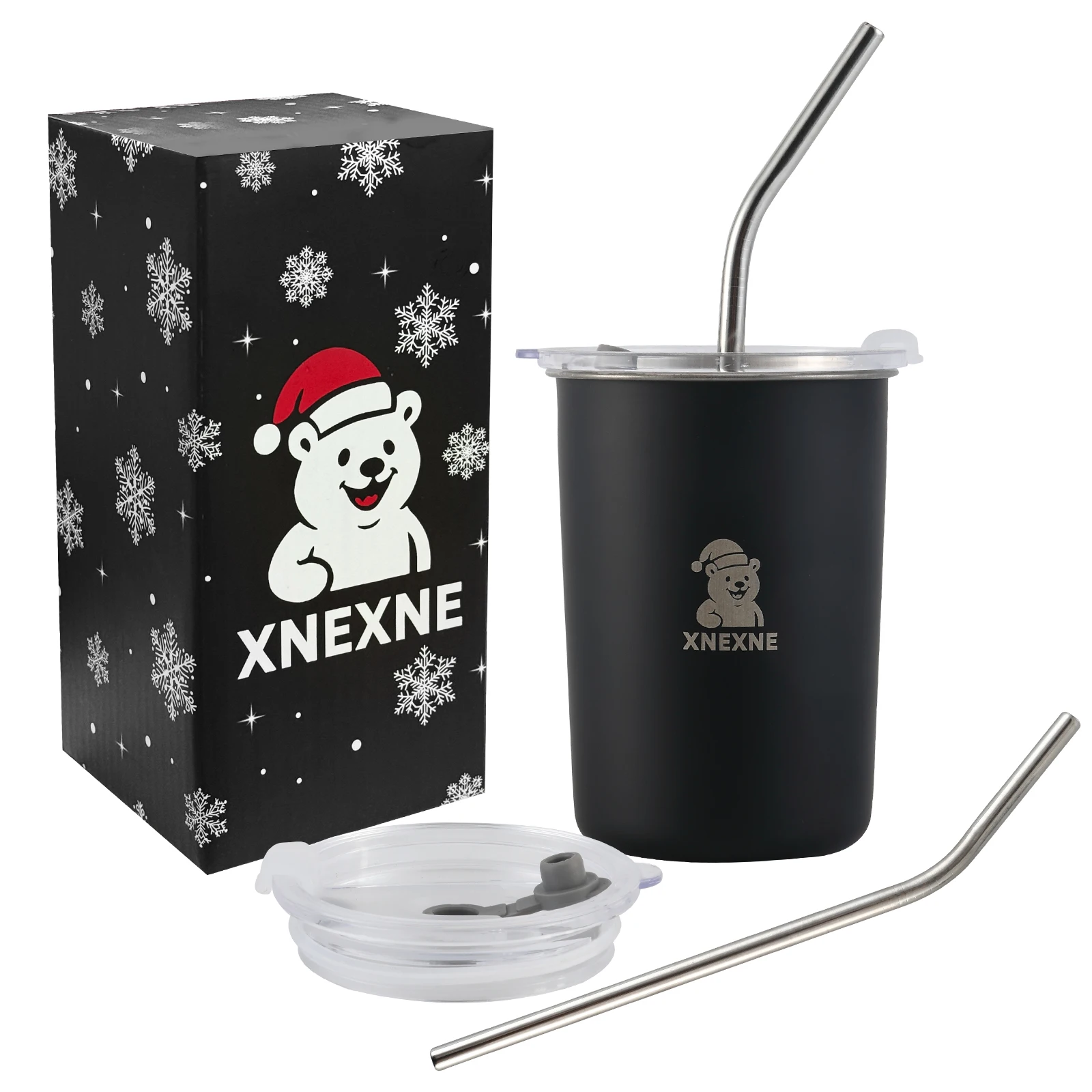 

XNEXNE-Stainless Steel Insulated Tumbler with Lid and Straw, Leakproof Travel Coffee Mug for Office Camping and Travel, 12 oz