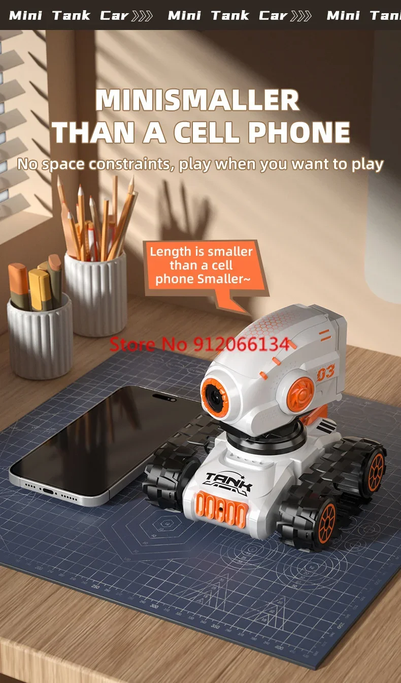 Multiplayer Combat Remote Control Stunt Car 2.4G 3 In 1 Turret 360° Rotate Side Travel Design Cool Drift Gesture RC Car Tank Toy