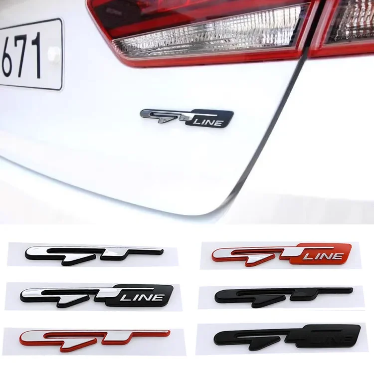 ABS GT Line Logo Car Body Emblem Tail Trunk Badge Sticker for Hyundai Accent Trajet Sonata Tucson KIA Sportage R Rio Soul Carens