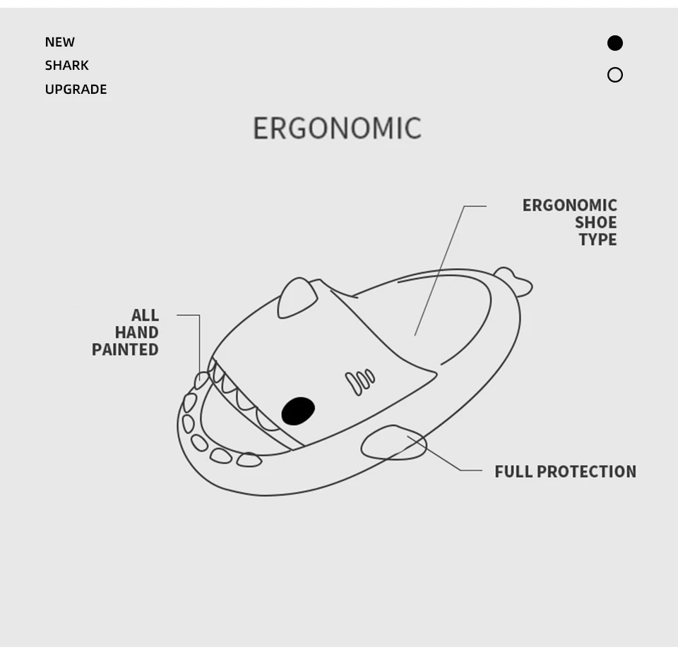 Women's Slippers Cute Cartoon Shark Men Slides Anti Slip High Quality Thick Sole Indoor Outdoor Beach Couple's Sandals image 5