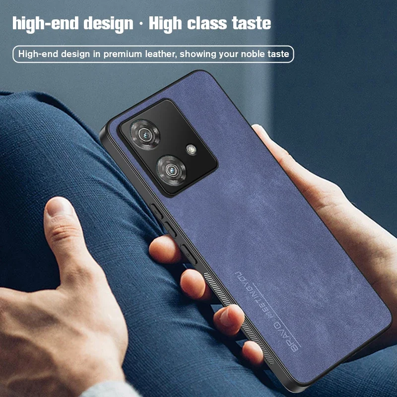 Fibre Leather Protective Shell For Motorola Edge 40 Neo 5G 6.55 inches Phone Case Moto Edge40Neo Edge40 40Neo Skin Feel Cover