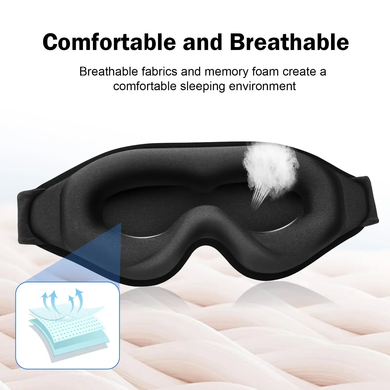 3D Sleeping Mask 100% Blockout Light Sleep Mask For Eyes Soft Sleeping Aid Eye Mask for Travel Eyeshade Breathable Slaapmasker