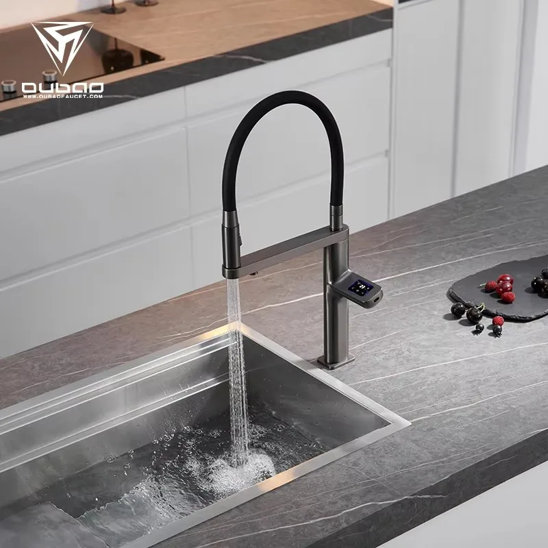 High Quality Brass Kitchen purified water faucet Multifunction Gun Black Mixer Tap Luxury Touch Filter Kitchen Faucet 1 hole