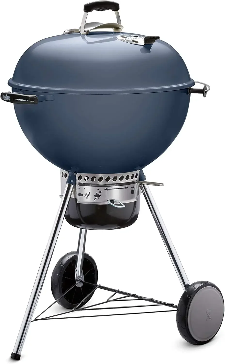 22-Inch,Slate Blue – Premium Outdoor BBQ Grill with Tuck-Away Lid Holder & One‑Touch™ Cleaning System, Porcelain‑Enameled Kettle