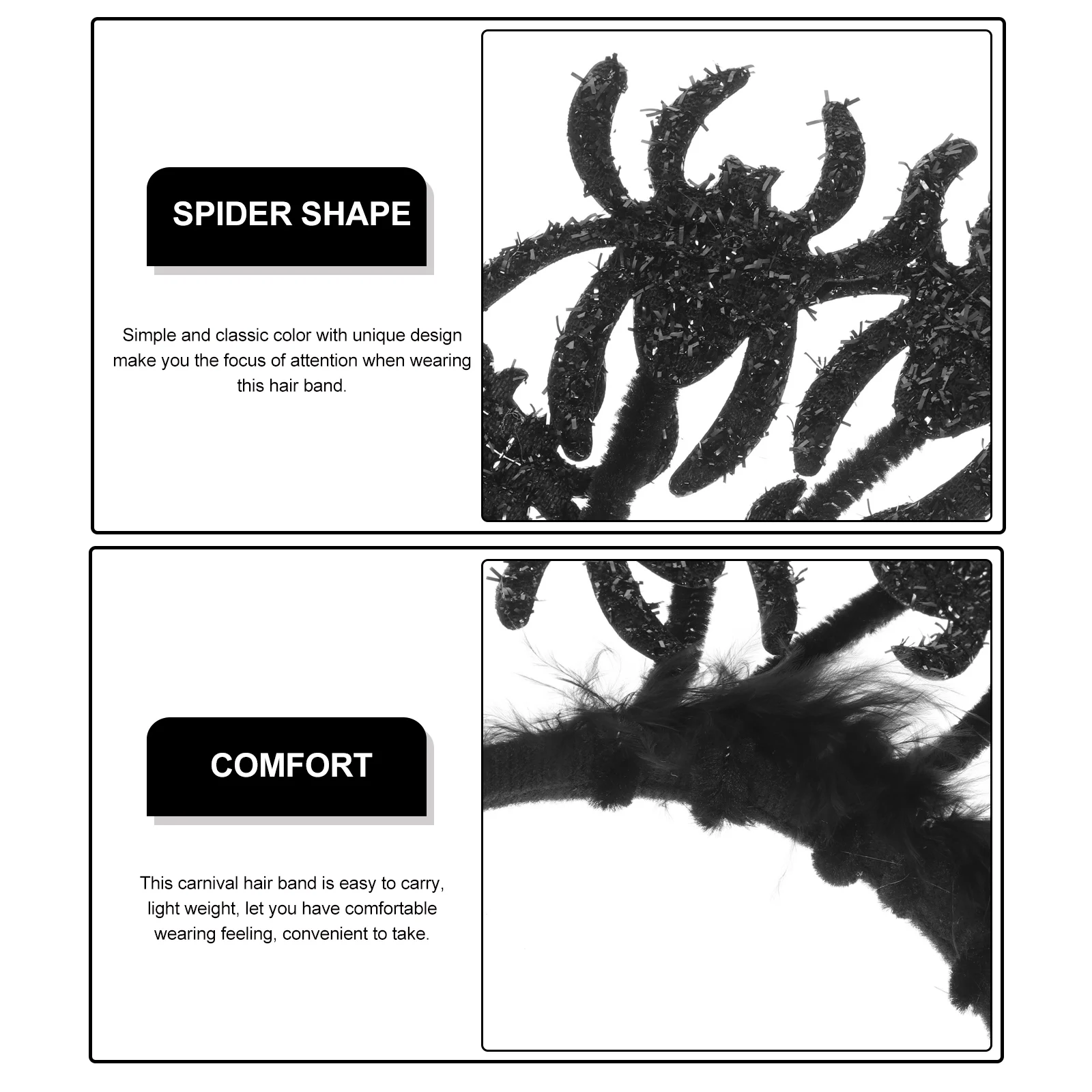 

Halloween Spider Hair Band Black Bat Adult Headband Party Headdress Cosplay Carnival Accessories Lightweight