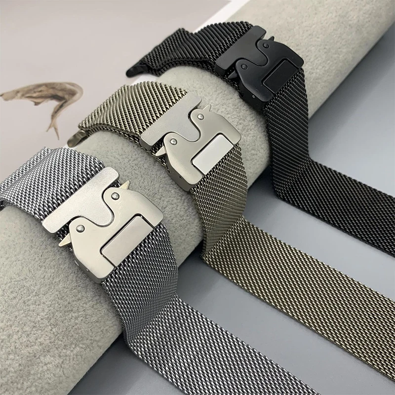 الأشرطة التيتانيوم لساعة أبل الترا 2 49 مللي متر سلسلة 10 9 8 7 6 5 4 SE 46 مللي متر 42 مللي متر 41 مللي متر 45 مللي متر 44 مللي متر 38-40 مللي متر ميلانو حلقة اكسسوارات