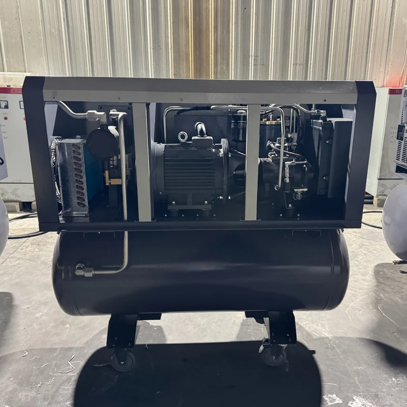 Hot Sales 3-In-1 Air Compressor 4Kw/5.5Kw/7.5Kw All in One 8Bar 10Bar Industrial Rotary Screw Air Compressor With Tank and Dryer