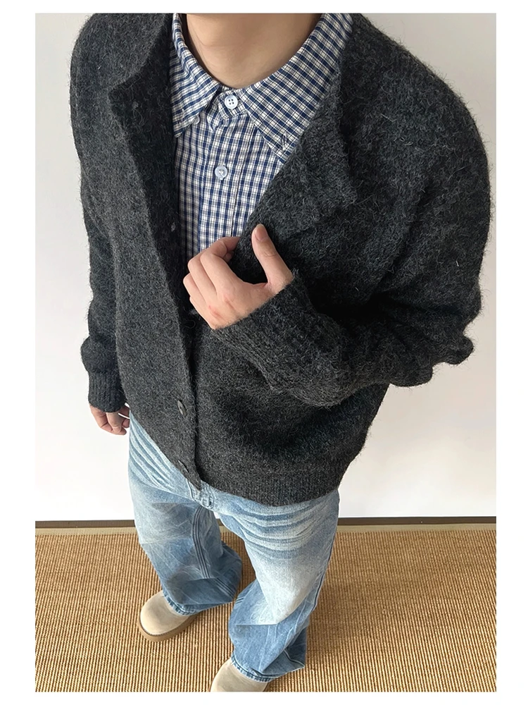 Morbido e accogliente americano Sle Cleanfit rotondo Ne maglione lavorato a maglia cappotto bottone singolo uomo donna autunno casual faion coppia vestiti