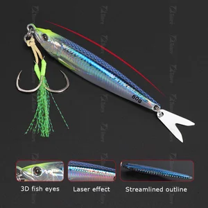 TOLU-Fast Sinking Metal Jig Lure, impresso 3D, fundição de água salgada Shore, isca de pesca, vertical, 20g, 30g, 40g, 60g, 80g, Novo, 2024 10 principais vendas isca de pesca spinning - №3