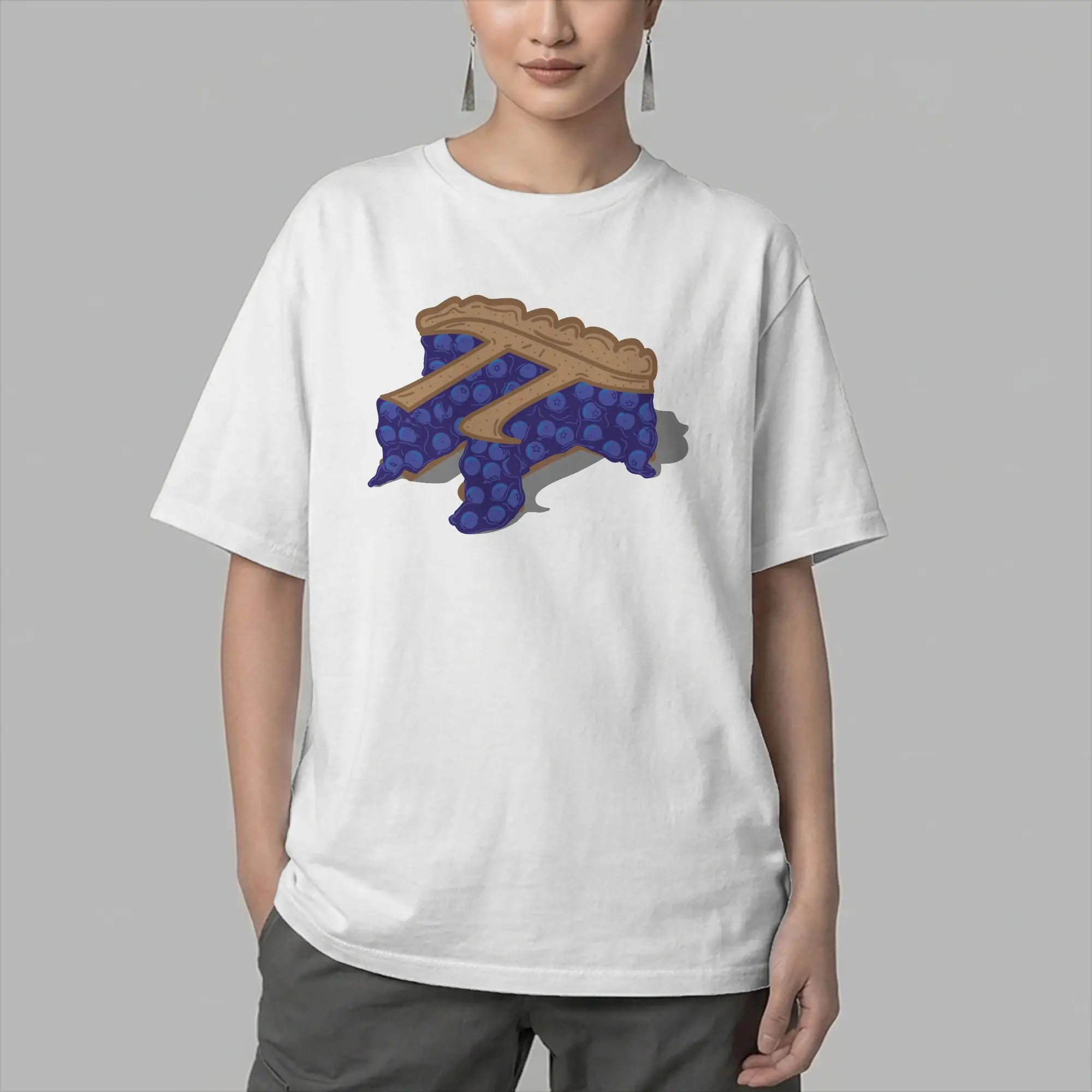 Blueberry  Pie Men's T Shirt Math Mathematics School Student Geek Tees Short Sleeve T-Shirt Pure Cotton Plus Size Clothing
