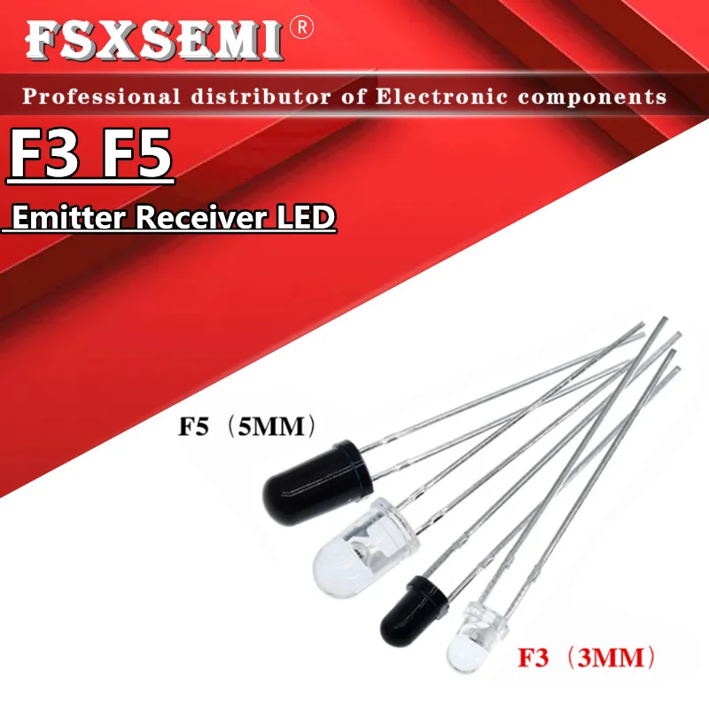 

F3 3MM F5 5mm Infrared emitting receiving diode 940nm Emitter Receiver LED