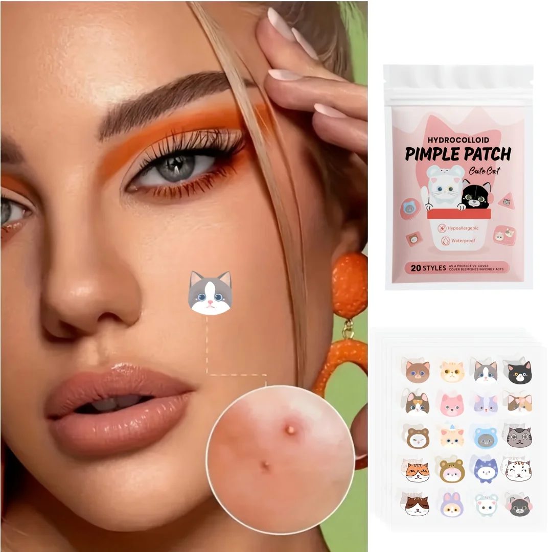 100pieces cute cat Pimple patch, water-resistant and sweat-proof, suitable for all skin types