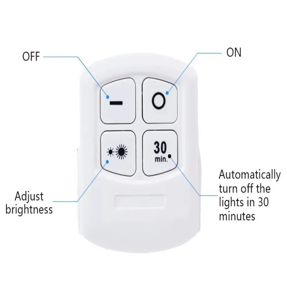 Luz LED para debajo del gabinete con batería, con Control remoto, luz blanca/cálida, luces para armario, Sensor táctil, luz nocturna inalámbrica