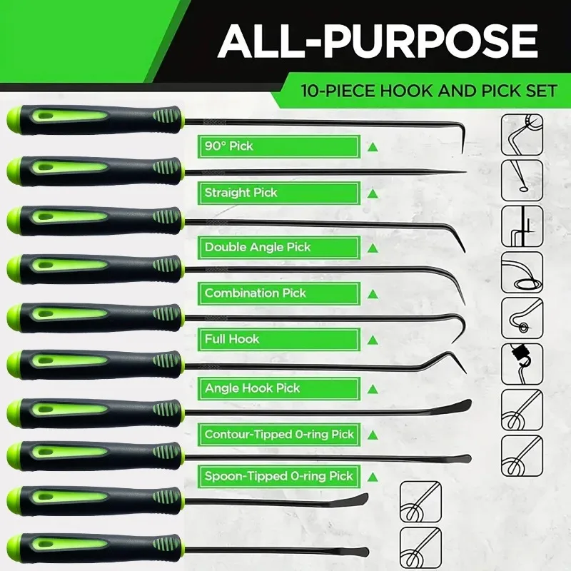 10Pcs Hook And Pick Set Precision Tool O Ring Seal Removal Scraper