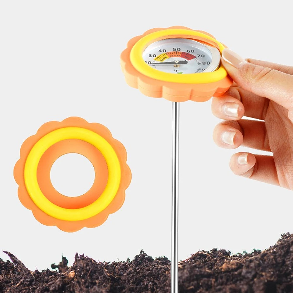 Compost Thermometer with Extended Stainless Steel for Deep Pile Temperature Measurement in For Gardening Applications