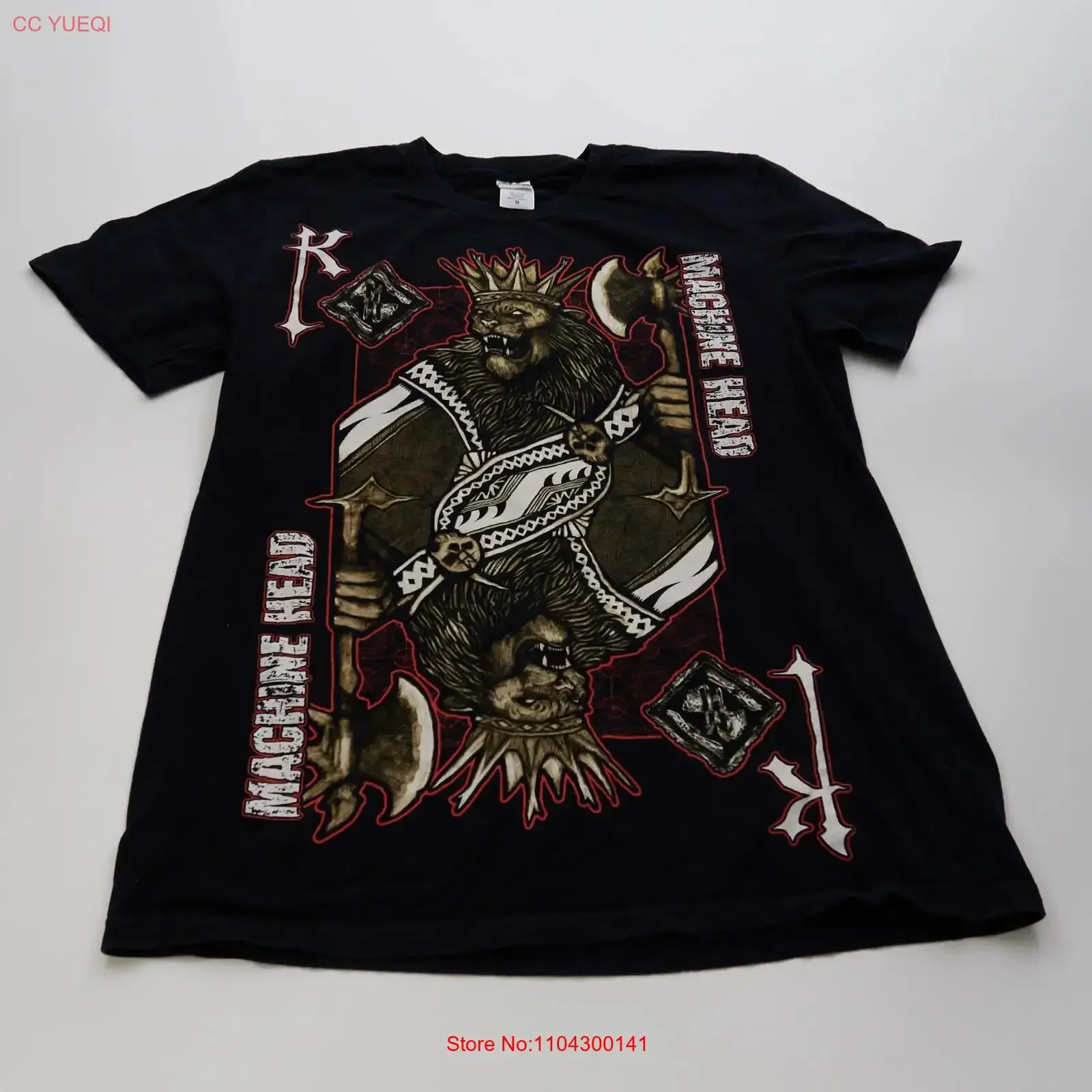 Machine Head King Of Diamonds T Shirt Mens Size Medium Double Sided vintage Washed Casual Stylish designer clothes