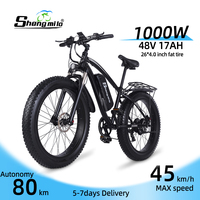 Shengmilo-MX02S-Electric Bicycle-1000W Brushless Motor-Adult Electric Bicycle-26*4.0 Inch Electric Fat Tire Bicycle-48V17AH Batt