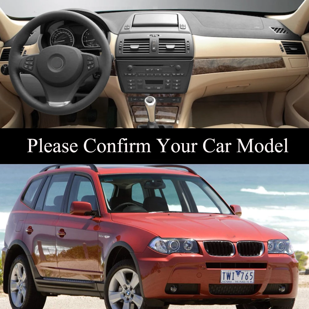 For BMW X3 E83 2004 2005 2006 2007 2008-2010  Dashboard Cover Board Mat Carpet Pad Sun Shade Retro Leather Cushion Car Accessory