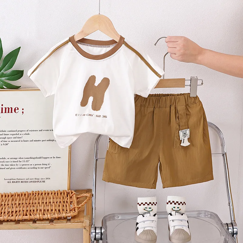 

Boys Clothes Sets Summer 2025 Children Cotton T-shirts Short Pants 2pcs Sports Suit For Baby Shorts Tracksuits Kids Outfits 5 6Y