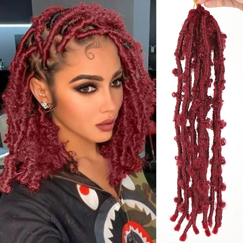 Red Butterfly lock crochet plait goddess natural pre circulation soft Fried Dough Twists plait