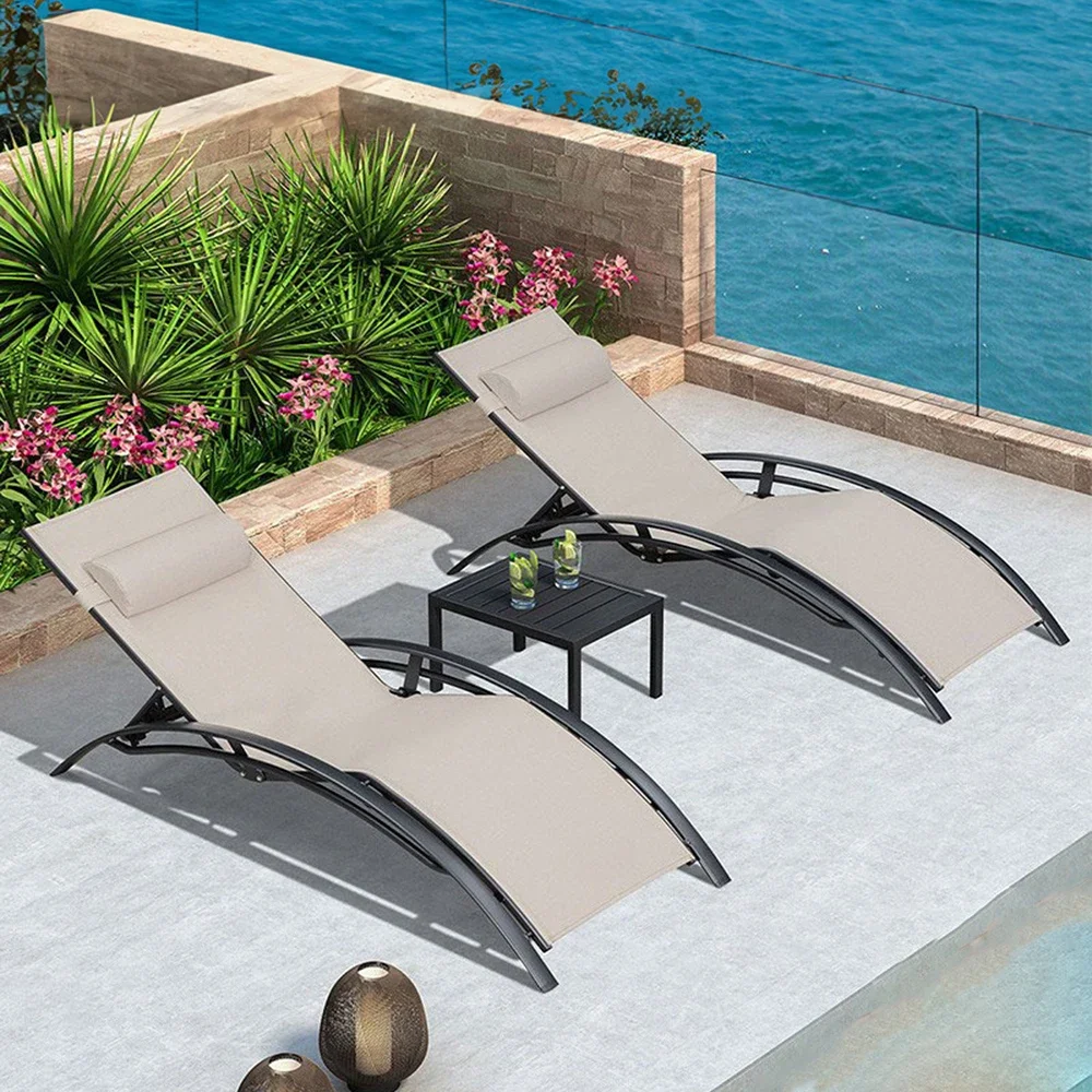 Lounge Chair Outdoor Waterproof Sun Protection Balcony Home Leisure Pool Chair, Bed in The Outdoor Courtyard Beach Chair