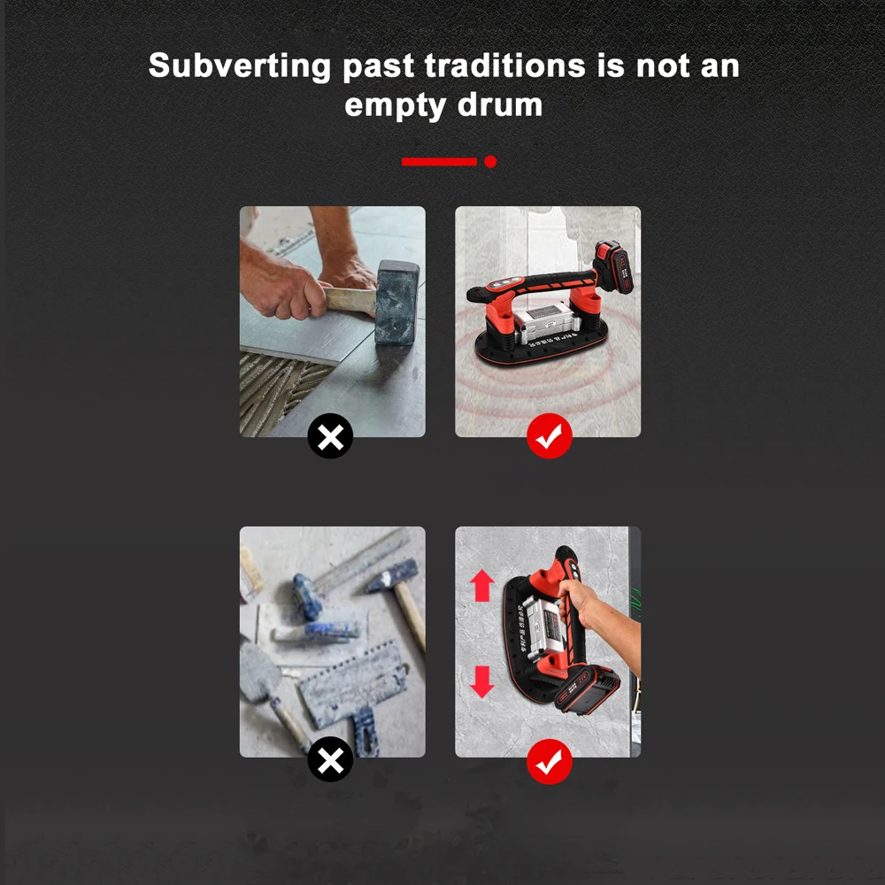 هزاز بلاط الأرضيات المحمول، آلة بلاط الأرضيات الكهربائية، أداة تركيب بلاط الأرضيات، تركيب وتسوية بلاط الأرضيات