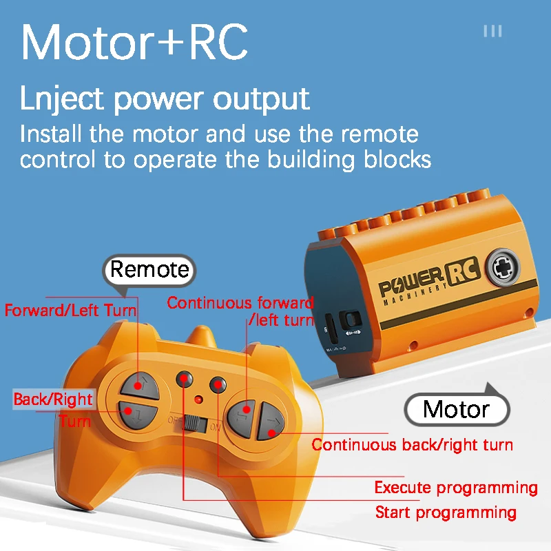 Electric Large Particle Mechanical Gear Remote Control Motor Rechargeable Children's Assembly Science And Dducation DIY Toy