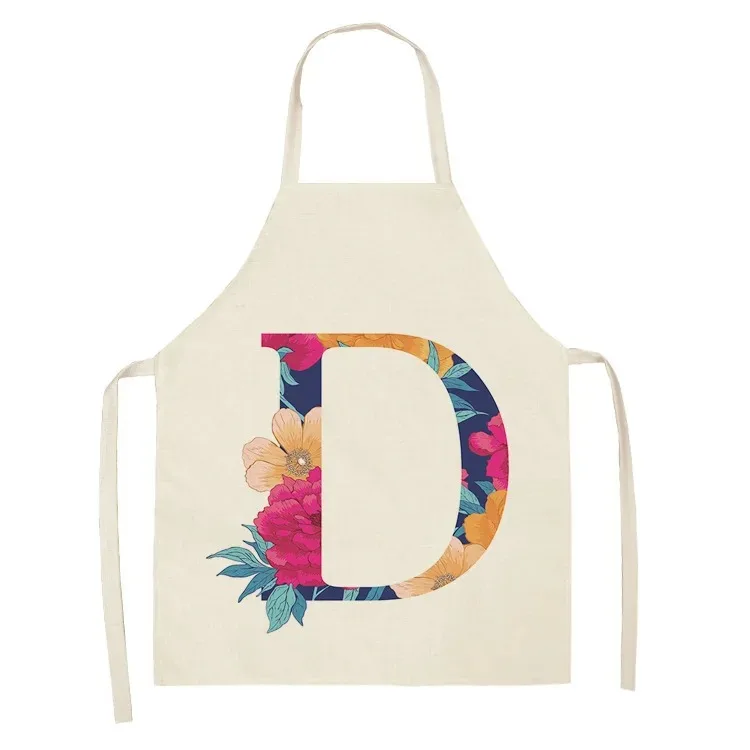 Floral red letter pattern suitable for home kitchen apron children\'s printed apron home kitchen bib