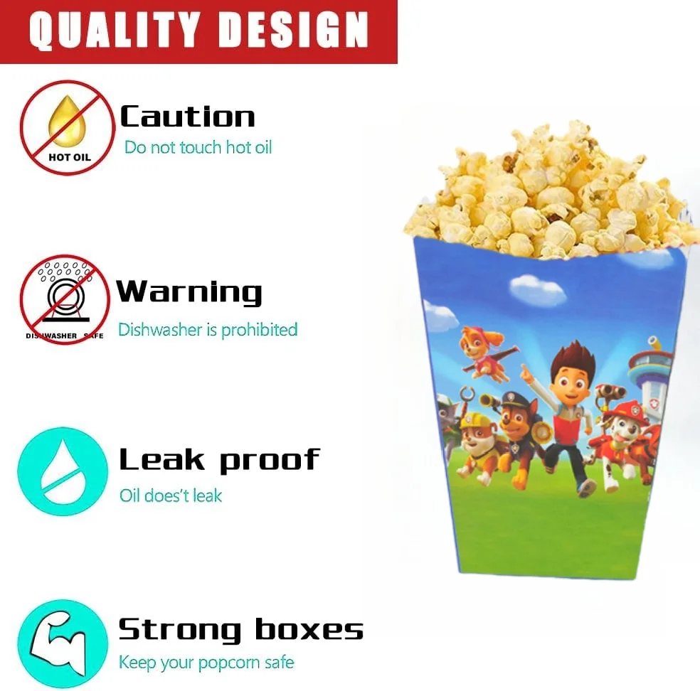 Skye Paw Patrol Popcorn Box Birthday Party Decor Dog Gift Box Cookies Candy Chocolate Box Kids Baby Shower Party Supplies Gifts - view 2