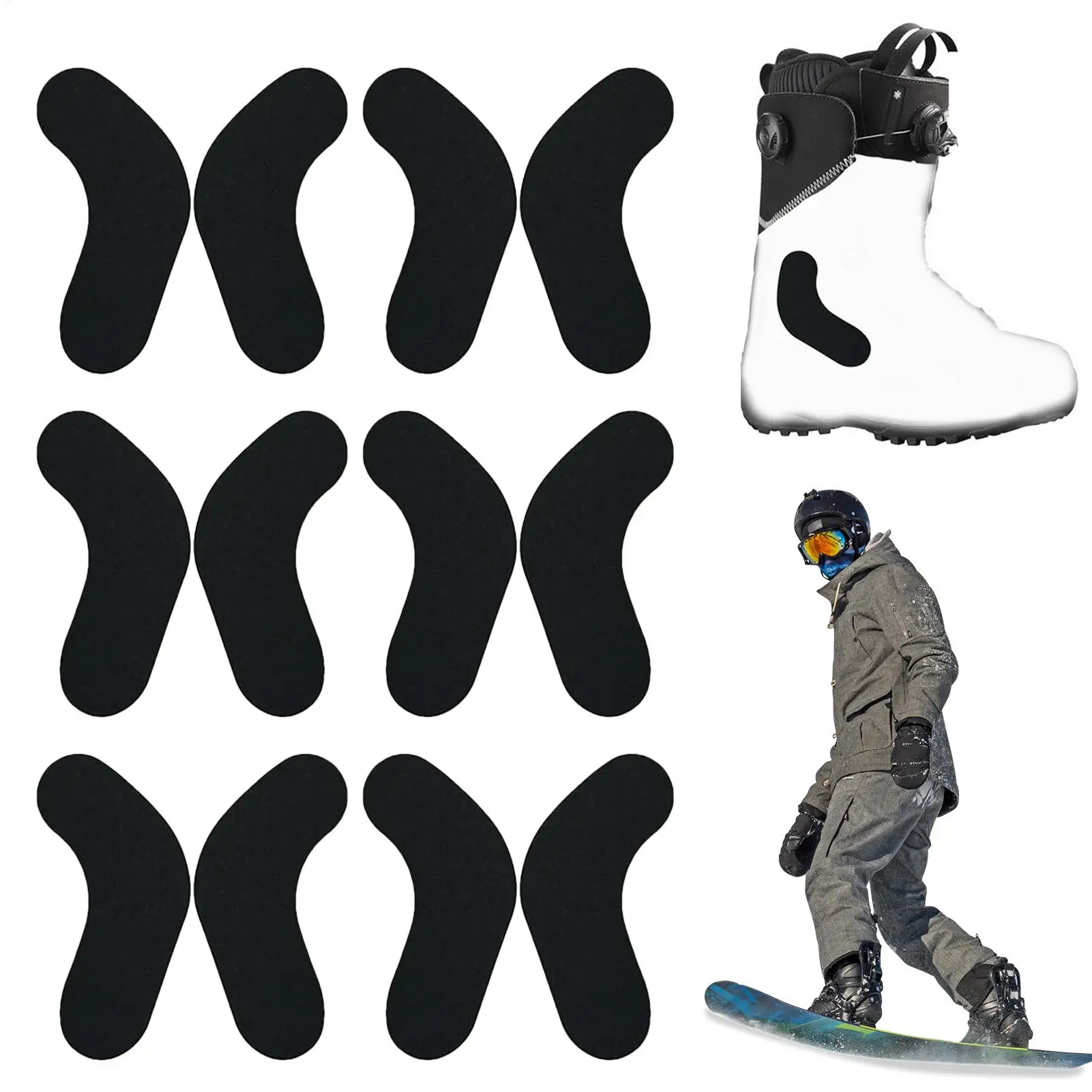 6 Pairs Ski Boot Pads Snowboard Adhesive Foam Pads Ski Boot Ankle Wrap Pads Adhesive Snowboard And Ski Boot Fitting Pads