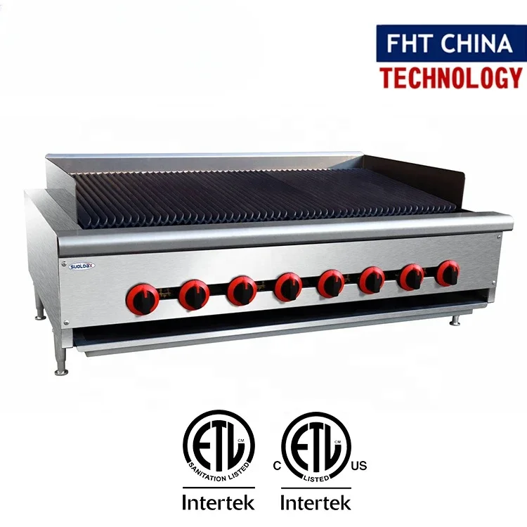 

Suoldax FHT-CHINA ETL certificate Commercial 48" Countertop BBQ briquette Gas Radiant Charbroiler Grill(HRC-48)