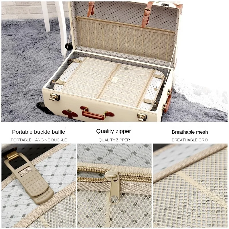 Retro Suitcase Trolley Luggage Set  Women Cabin Travel suitcase Rolling Luggage Bag Universal Wheel 20 inch Men Password Trunk