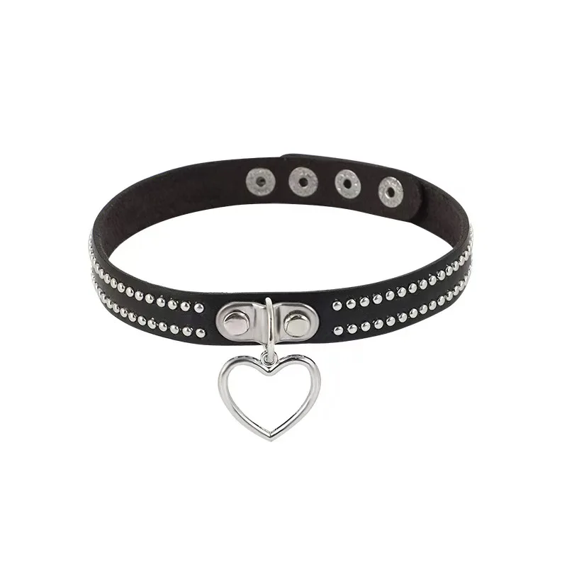 Pu Leather Adjustable Punk Gothic Necklace Y2k Edgy Style Suitable For Daily Wear And Party Christmas Gifts