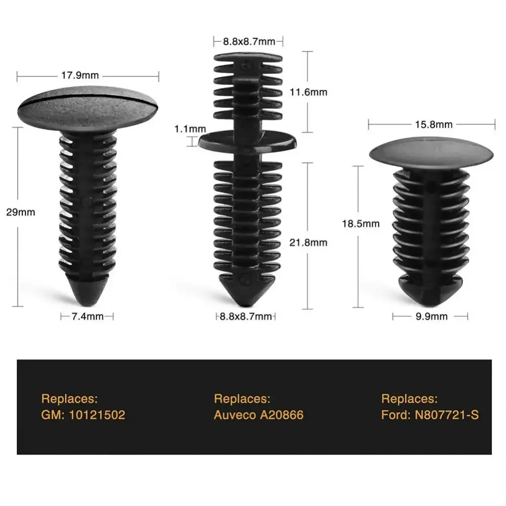 Auto Fastener Clip Kit Fender  Clips Car Body Push Retainer Pin  Bumper Door Trim Panel Retainer Car Clips