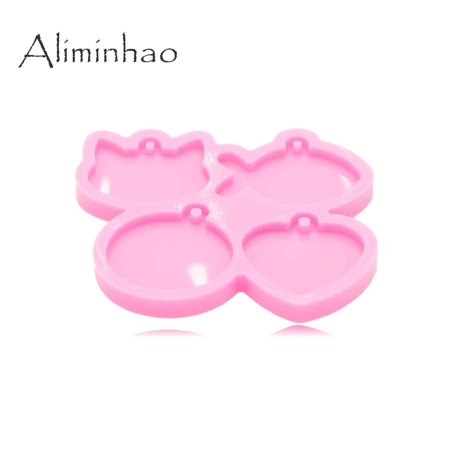 DY0978 Bright Fish/Cat/Circle/Heart Shape Mold To Making Dods Pet Tag, Silicone Molds for Epoxy Resin Casting DIY Jewelry Craft