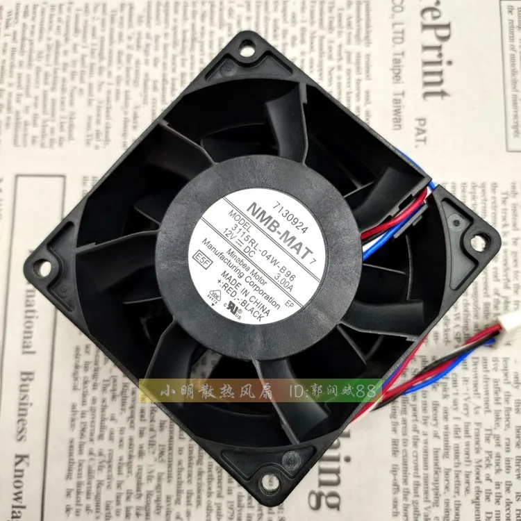 NEW ORIGINAL 3115RL-04W-B96 12v 3.00A 8038 80*80*38mm 8cm COOLING FAN